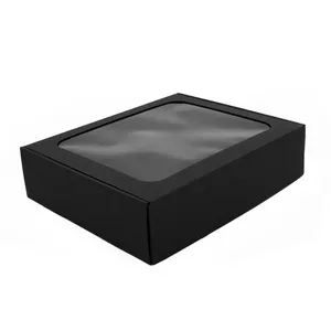 Dāvanu kaste Superbox modelis 150-04086 trīs pudelēm ar logu, melna
