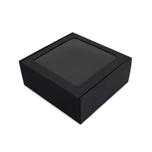 Dāvanu kārba ar logu Superbox Liela kvadrātveida melna (modelis 150-04088)