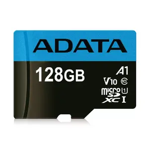 MicroSDXC flash memory ADATA 128 GB UHS‑I Class 10 — 85 MB/s read, 25 MB/s write, waterproof, with SD adapter