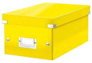 CD/DVD glabāšanas kaste LEITZ Click & Store WOW — ietilpība 40 disku, dzeltena cietās kartona