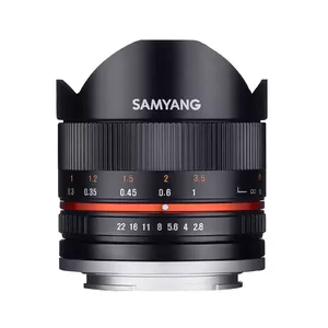 Samyang 8mm F2.8 UMC Fish-eye II SLR Plats "zivs acs" objektīvs Melns