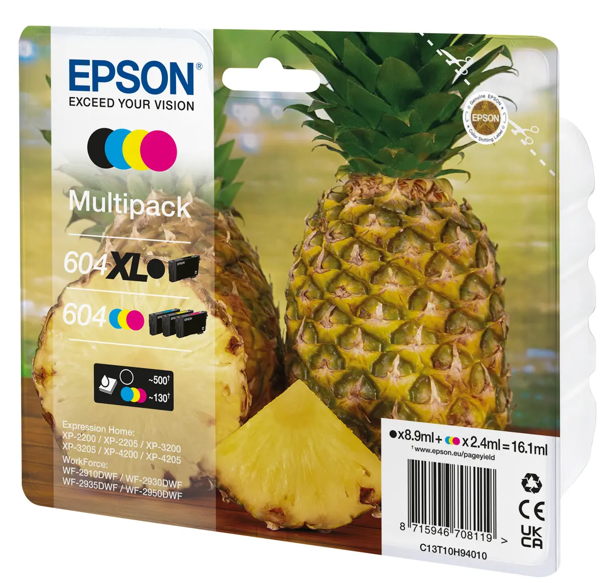 Epson 604 XL melnā un standarta