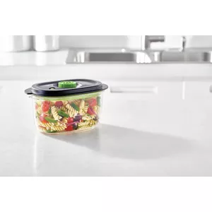 Pārtikas glabāšanas kārba FoodSaver FFC022X, ovāla 1.2 L, melni caurspīdīga, vakuuma, piemērota mikroviļņu/ledusskapim/trauku mazgājamai mašīnai