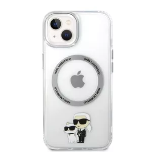 Protective MagSafe-compatible Karl Lagerfeld iPhone 14 Case — Transparent, IML Karl and Choupette NFT