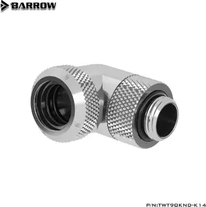 Compression 90° Multi-Link Adapter Barrow TWT90KND-K14 — G1/4 male to 14mm hardtube, rotatable, silver
