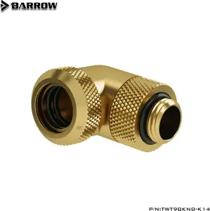Barrow переходник Multi-Link 90° G1/4" наружная на 14 мм жёсткая трубка, поворотный, золотой (TWT90KND-K14 go)