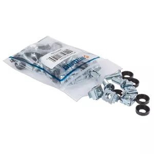 Intellinet Cage Nut Set (20 Pack), M6 Nuts, Bolts and Washers, Suitable for Network Cabinets/Server Racks, Plastic Storage Jar, Lifetime Warranty