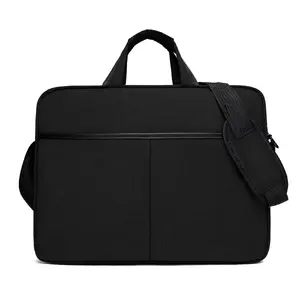 Gearlab GLB201550 Toploader Laptop Bag for 16-Inch Screens in Black with 2 Compartments, 1 Front Pocket, Carrying Handle, and Shoulder Strap
