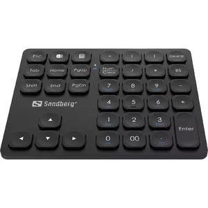 Sandberg Wireless Numeric Keypad Pro tastatūra RF bezvadu + USB Melns