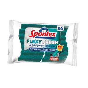 Spontex Flexy Fresh tīrīšanas sūklis, 4 gabali, zaļš