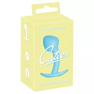 Anal plug Cuties Silicone Blue — Cuties mini silicone butt plug, total length 7.1 cm, insertion 6.4 cm, Ø 2.6 cm