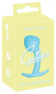 Анальная пробка Cuties Silicone Blue — мини-пробка из силикона, общая длина 7.1 см, вставляемая 6.4 см, Ø 2.6 см