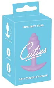 Анальная пробка Cuties Silicone Purple — мини силиконовая пробка, длина 7,5 см, вводимая 6,2 см, Ø 2,8 см