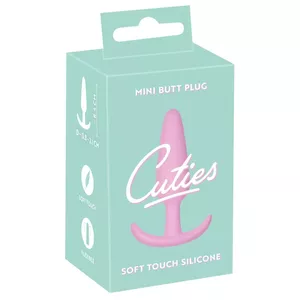 Anal plug Cuties Silicone Pink — Cuties Mini Butt Plug, silicone, total length 8.4 cm, insertion 7.7 cm, Ø 2.1 cm