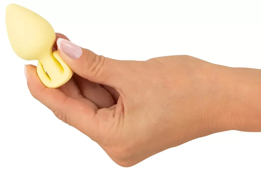 Анальная пробка Cuties Silicone Yellow — мини 6,5 см Photo 7