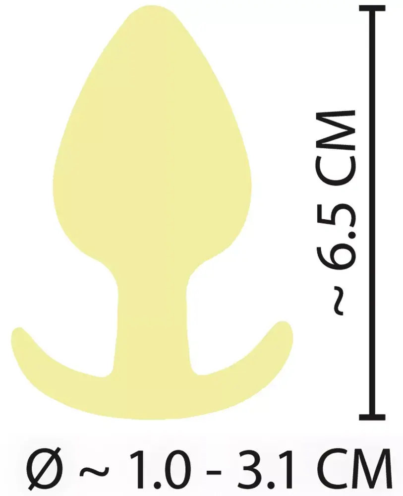 Анальная пробка Cuties Silicone Yellow — мини 6,5 см Photo 8