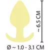 Анальная пробка Cuties Silicone Yellow — мини 6,5 см Photo 8
