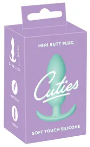 Анальная пробка Cuties Silicone Green — мини-пробка из силикона, общая длина 8.2 см, вставляемая 7.5 см, Ø 2.8 см