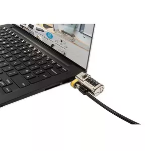 Кабельный замок Dell 461-AAEU для ноутбуков, кодовый замок, стальной трос 1,8 м, чёрный