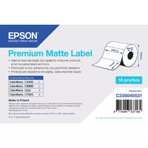 Этикетки Die-cut Roll Epson Premium Matte 102mm x 51mm 650 этикеток