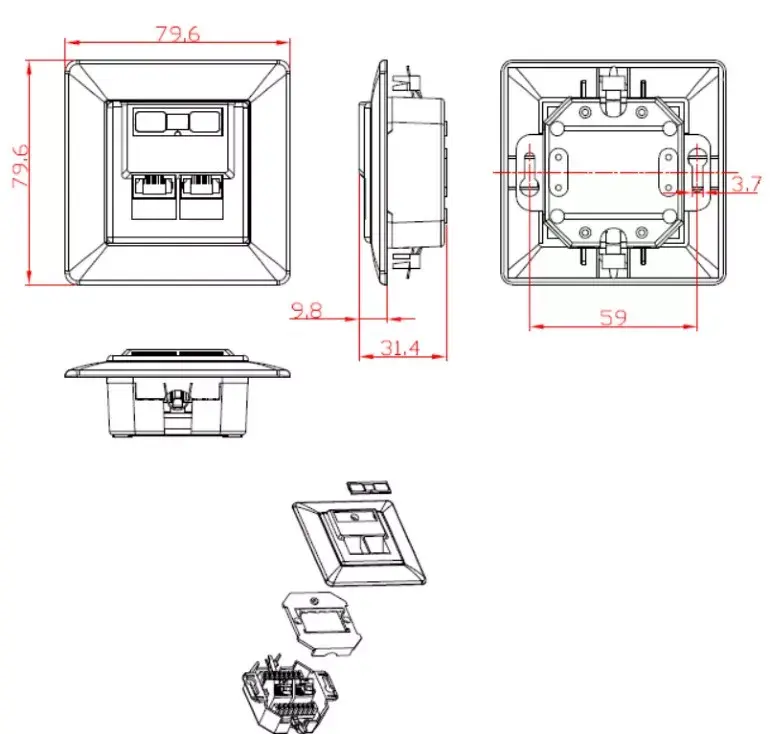 Gembird MWS-2S6-01 Wall Socket Outlet Photo 5