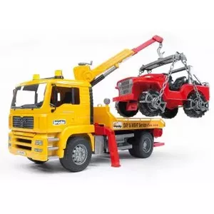 Evakuators BRUDER MAN TGA ar bezceļu transportlīdzekli