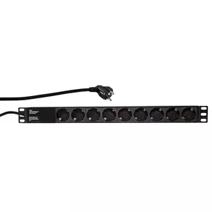 LogiLink PDU9C03 pārsprieguma aizsargs Melns 9 Maiņstrāvas izvade (-s) 230 V 2 m