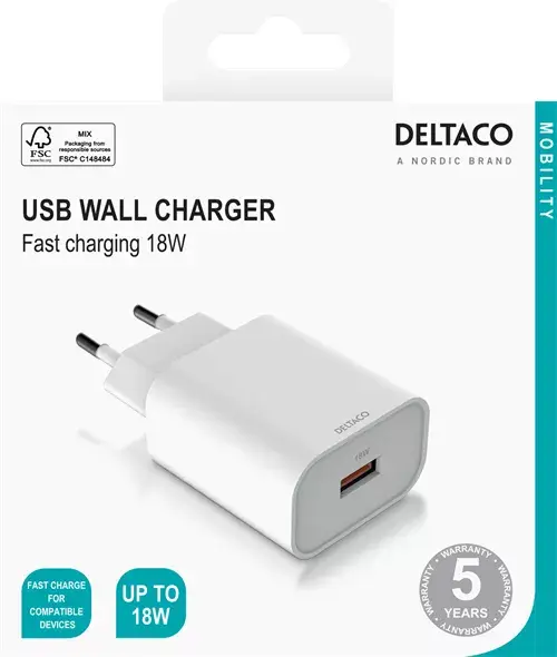Iekštelpu lādētājs Deltaco USB-AC182 Photo 3