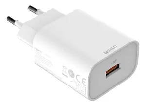 Deltaco USB-AC182 mobile device charger Universal White AC Fast charging Indoor