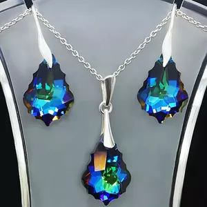 Sudraba komplekts "Baroka IV (Meridian Blue)" ar Swarovski™ kristāliem
