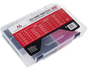 Heat shrink tubing kit MACLEAN MCTV-530, 520 pcs assorted sizes for cable insulation and protection