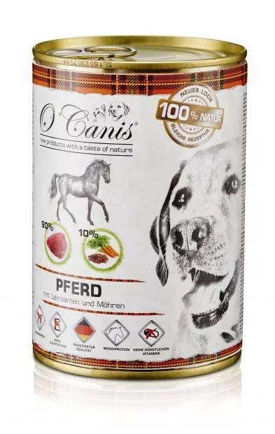 Mitrā barība suņiem o`canis Zirga gaļa