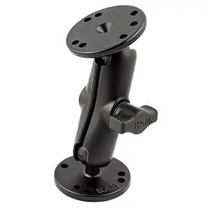 Универсальное двойное шаровое крепление RAM Mounts RAM-B-101U с двумя круглыми пластинами черного цвета