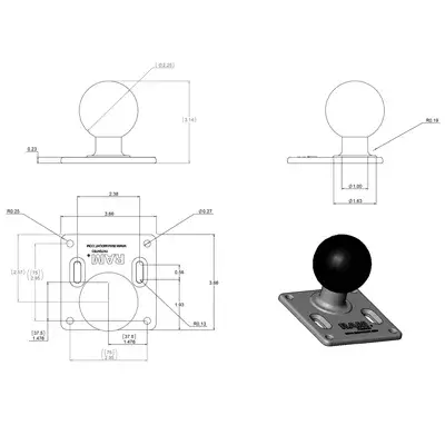 VESA Плита RAM Mounts RAM-D-2461U Photo 2