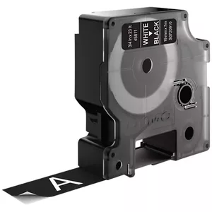 Label Tape DYMO D1 Standard White on Black 19mm