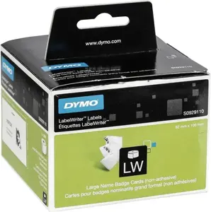 Dymo Lielas vārdu nozīmīšu kartītes S0929110 — tukšas lielas kartītes vārdu nozīmītēm