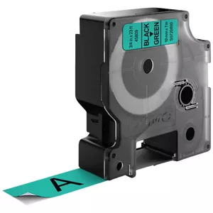 Label Tape DYMO D1 Standard Black on Green 19mm