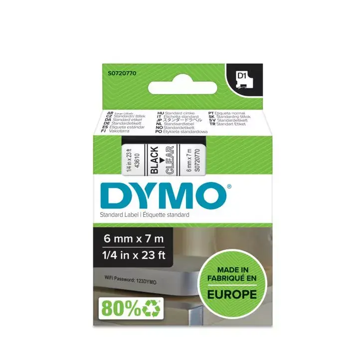 Etiķešu lente DYMO D1 Standarta 6mm Photo 3