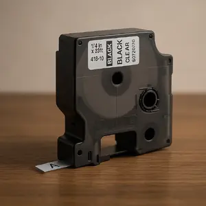 Etiķešu lente DYMO D1 Standarta Melna uz caurspīdīgu 6mm