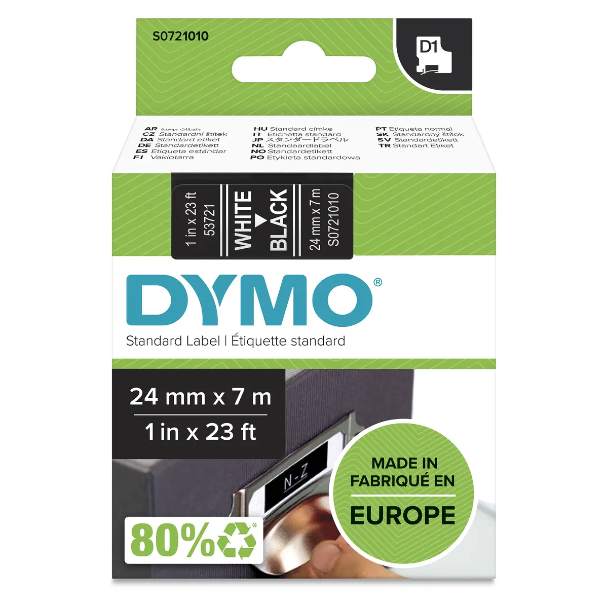 DYMO D1 uzlīmju lente S0721010 24