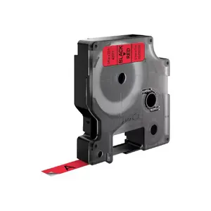 Label Tape DYMO D1 Standard Black on Red 9mm