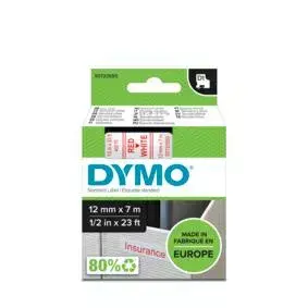 Label Tape DYMO D1 Standard Red on White 12mm Photo 2