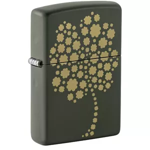 Lighter Zippo 48501 Four Leaf Clover design, windproof metal refillable