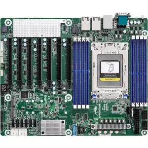 ASRock WRX80D8-2T ATX servera mātesplate, AMD WRX80 čipsets, Socket sWRX8, 8x DDR4 DIMM, 12x SATA III, 3x RJ-45