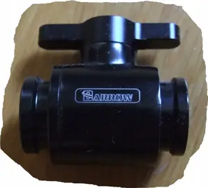 Ball valve Barrow TLQFS-V1, 10 mm hose, G1/4 threaded connection, black
