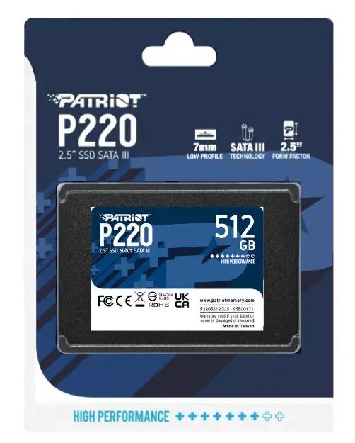 Patriot P220 512 ГБ 2.5" SATA III SSD Photo 4