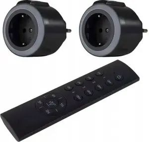 Wall-mounted radio switch set REV 0085520503, 2-channel plus 1, anthracite finish