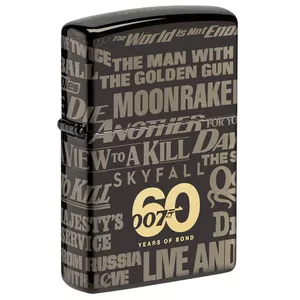 Lighter Zippo 48576 James Bond 60th Anniversary collectible, windproof metal refillable