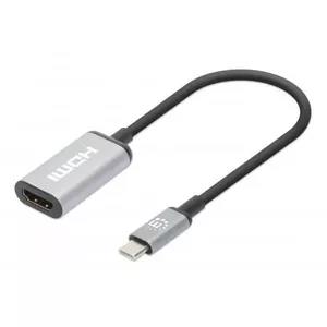 USB-C uz HDMI kabelis Manhattan 4K 60Hz 15cm melns vīriešu uz vīriešu