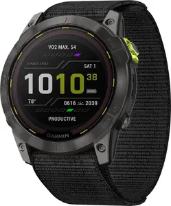 Viedpulkstenis GARMIN Enduro 2 Sapphire Solar — multisporta GPS pulkstenis, saules uzlāde, safīra stikls, titāna korpuss, melni/šīfera pelēks